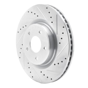 Infiniti JX35 Brake Rotor (1) - Front Right - R1 Concepts - Drilled & Slotted - Silver - `13-`25